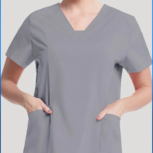 Scrup Top For Doctor, Nurse, Dentist. 2 Pockets Vneck, 21" pit to pit - Picture 6 of 9